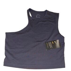 Nike Training Women's Asymmetrical Crop Tank Top Dri Fit, Purple NWOT